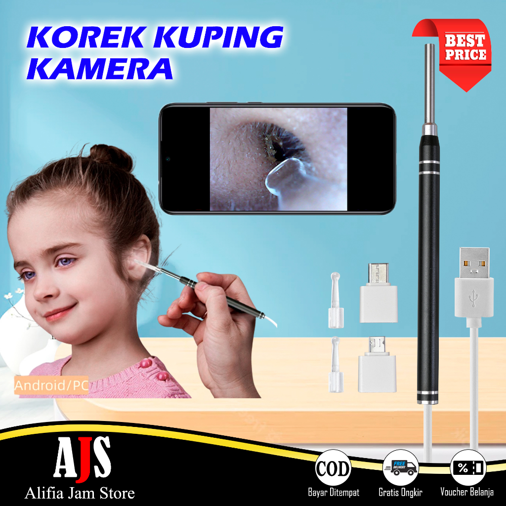 Alat Pembersih Telinga Kamera Dengan Lampu LED Korek Kuping Kamera Endoscope Kabel USB