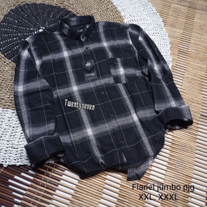 Kemeja Jumbo Flanel Pria Kemeja Ukuran Big Size Lengan panjang Kemeja Pria Kotak Kotak