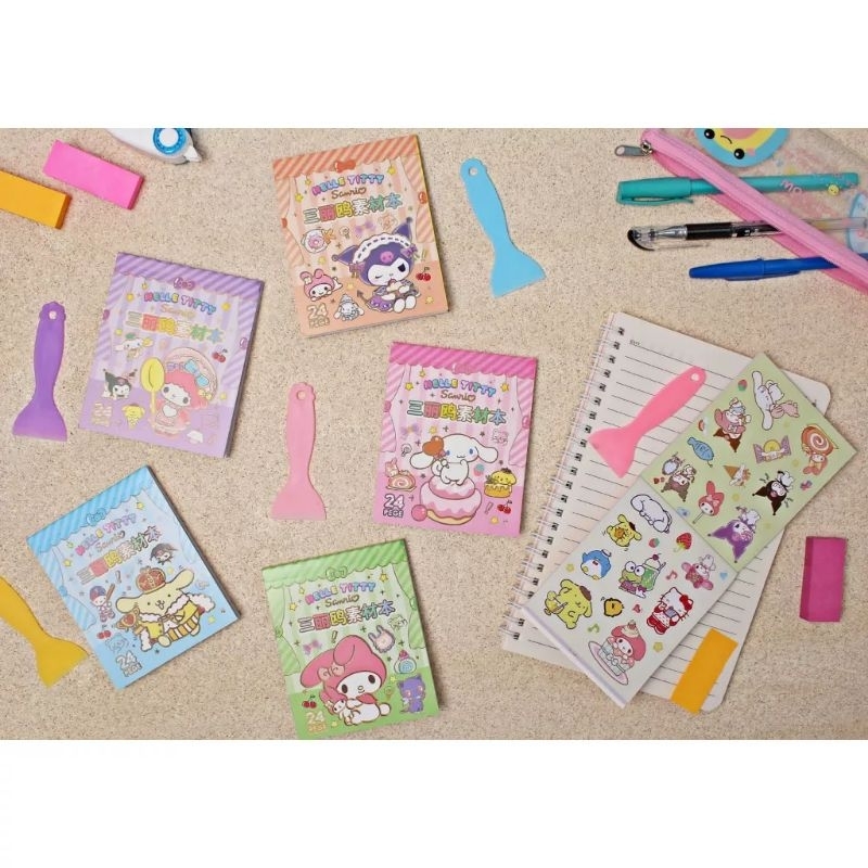 

PT90 Sticker Buku Mini Karakter Free Spatula 12 Lembar(Random)