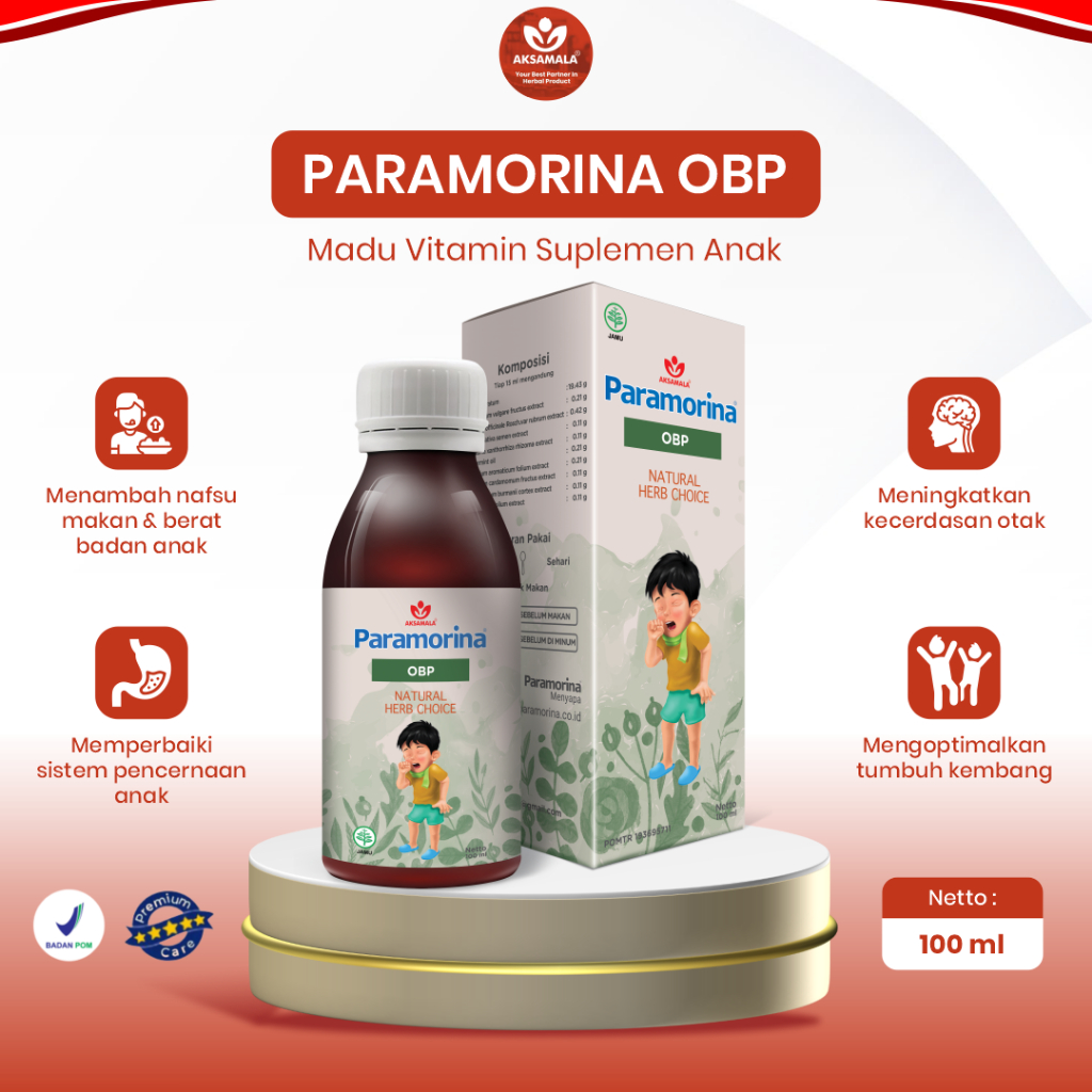 PARAMORINA OBP Madu Suplemen Vitamin Obat Herbal Batuk Anak 100 ML