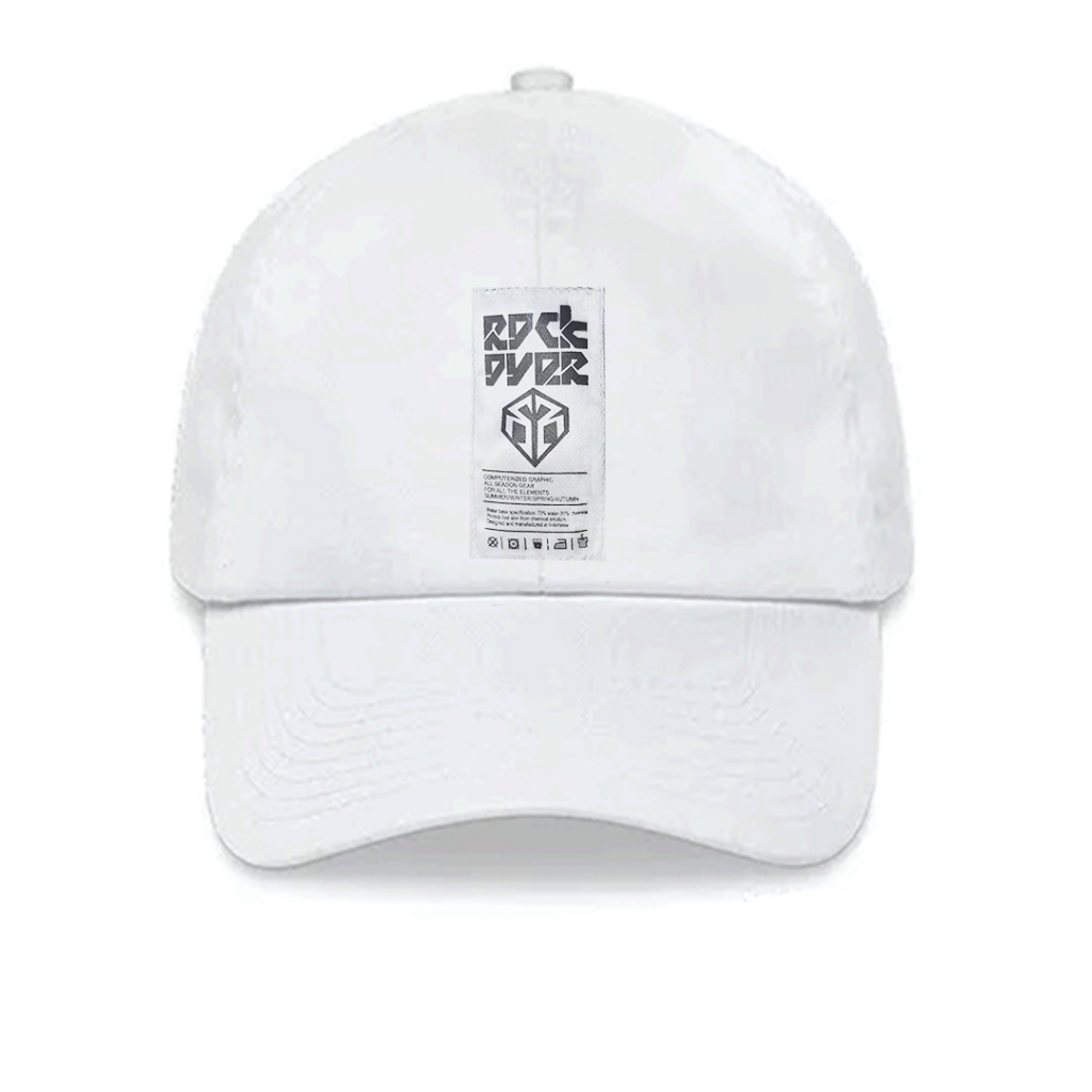 Rockover Topi baseball Polo Putih Lable