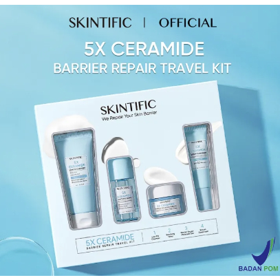 [READY] SKINTIFIC 5X Ceramide Travel Kit Skincare Paket Moisturizer + Cleanser + Soothing toner + Serum Sunscreen