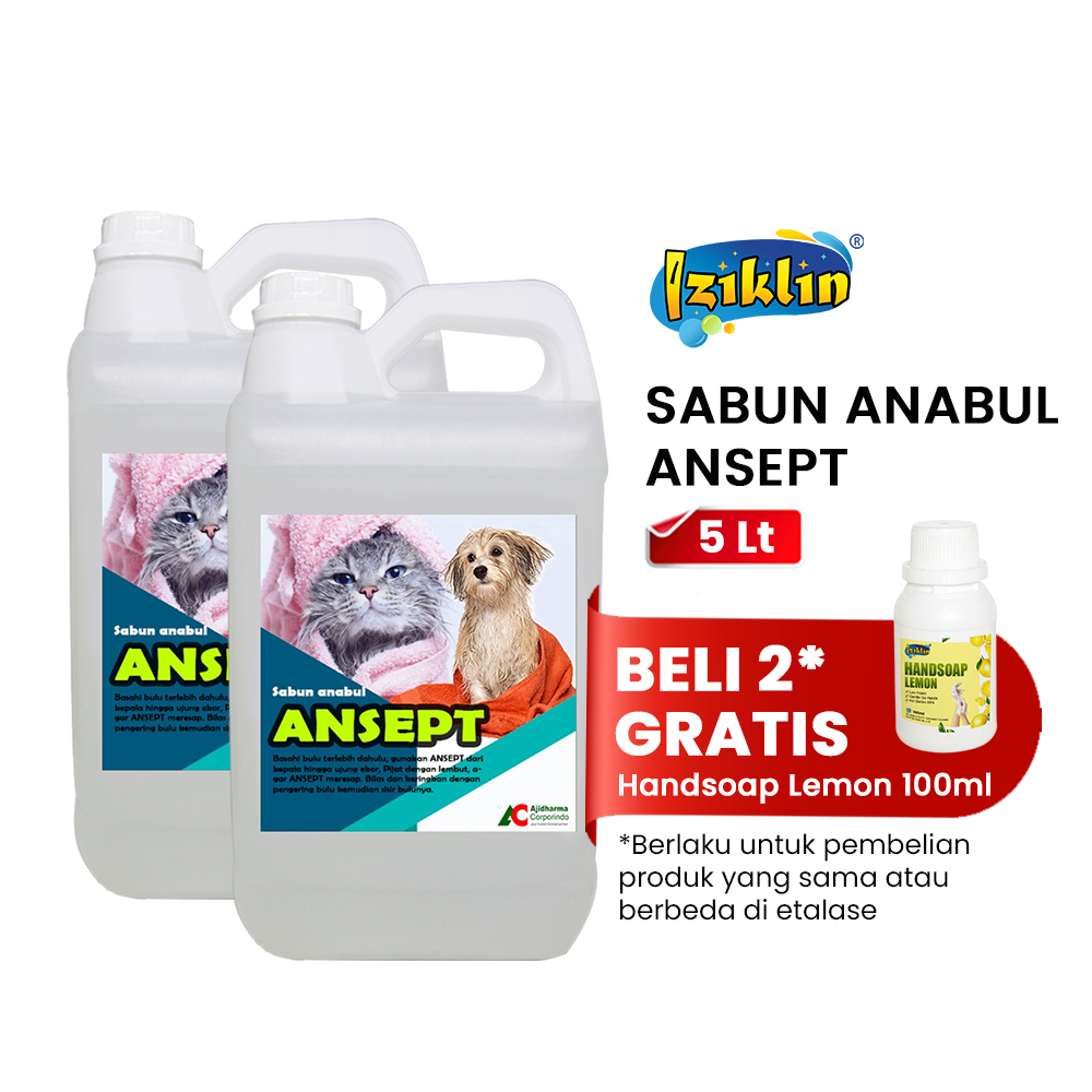 Ansept Sabun Mandi Anabul/ Sabun Mandi Kucing/Sabun Mandi Anjing - 5 Liter