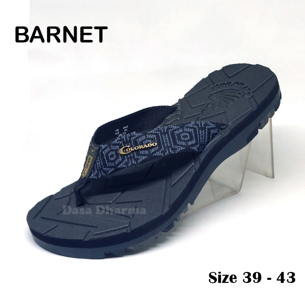 Sandal Barnet Pria Jepit Gunung Colorado Star 22 Hitam Size 39 - 43