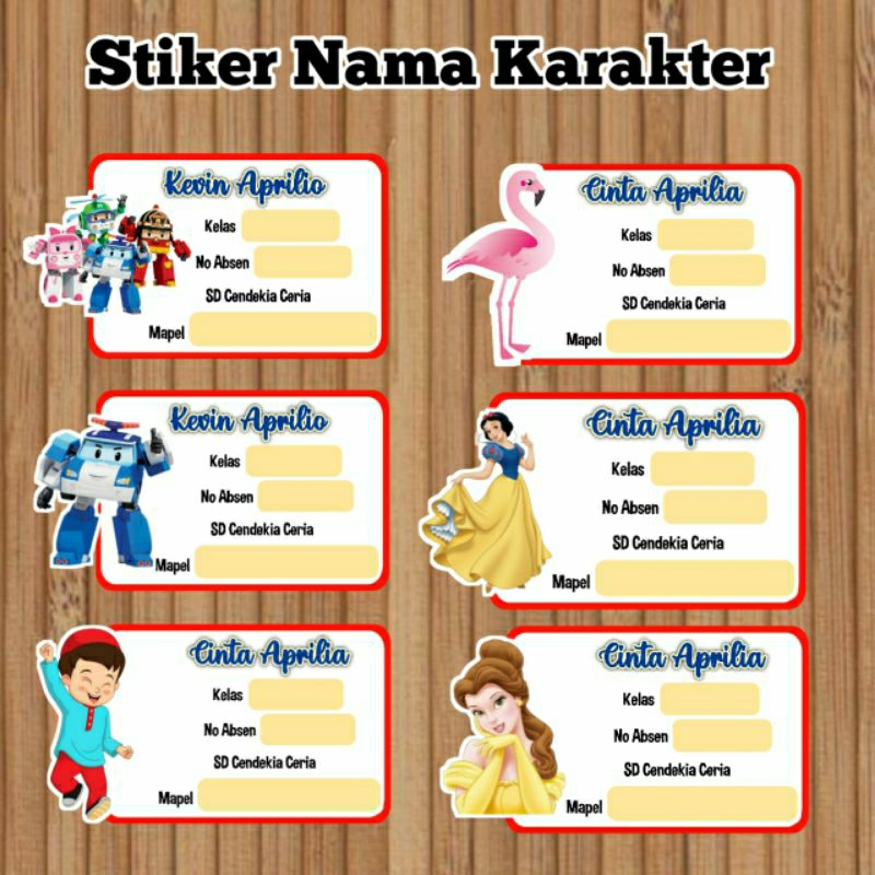 

Stiker Buku/ Stiker Karakter / Stiker Nama