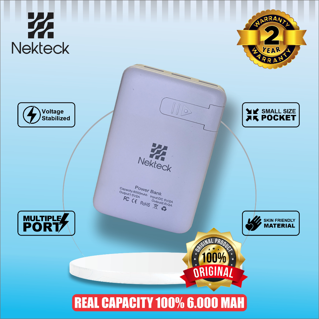 NEW POWERBANK /POWER BANK MOTIF KARTUN  TERLUCU 3 USB NEKTECK REAL KAPASITAS 6000 MAH TELARIS