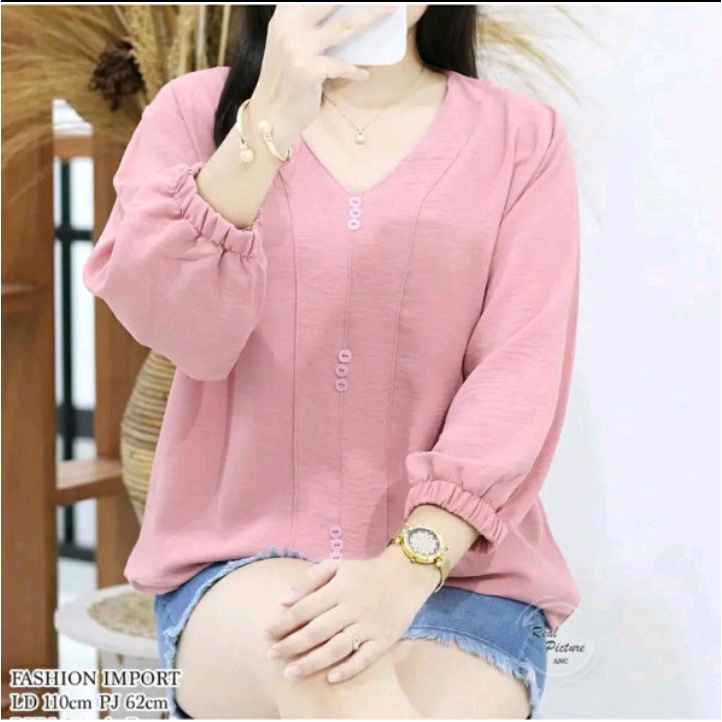 BAJU ATASAN GIOVANI BLOUSE KOREAN STYLE CRINGKLE AIRFLOW PREMIUM size M-L-XL-XXL |KEKINIAN 2023