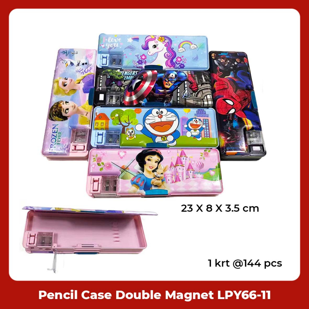 Tempat Pensil / Pencil Case / Kotak Pensil Double Magnet 2 Sisi Karakter Fancy Lucu LPY66-11 Cewek/Cowok