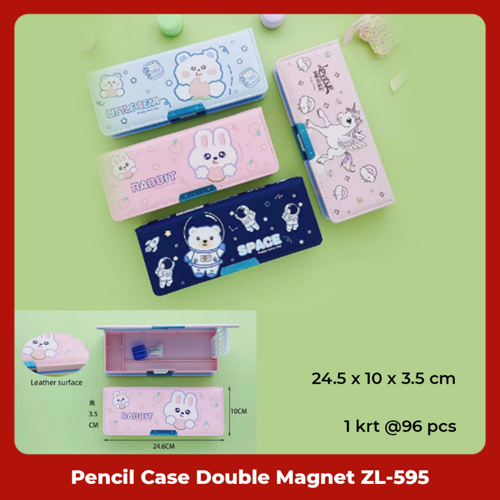 Tempat Pensil / Pencil Case / Kotak Pensil Double Magnet 2 Sisi Motif Fancy Lucu ZL-595