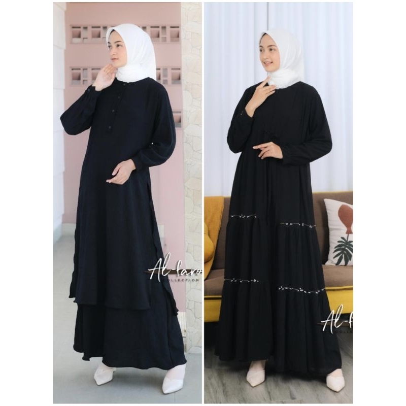 Dress Mecca by Alfaro gamis model Malay polos terbaru cringkle Premium