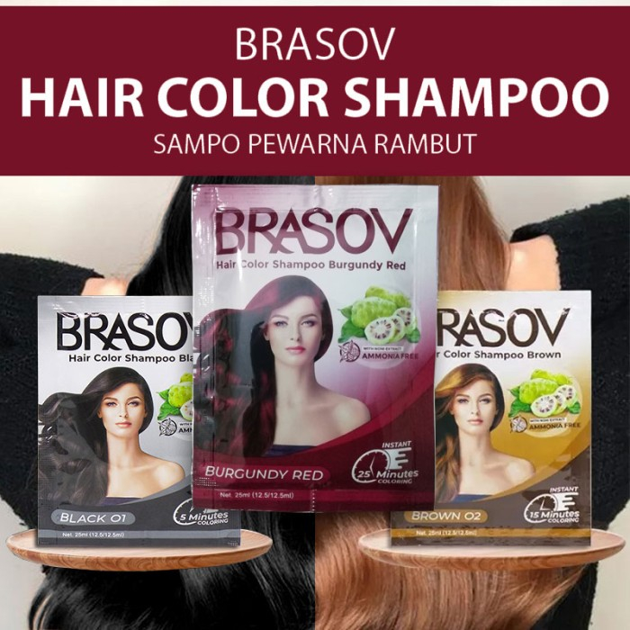 Brasov Hair Color Shampoo - Shampoo Penutup Uban - 200ml