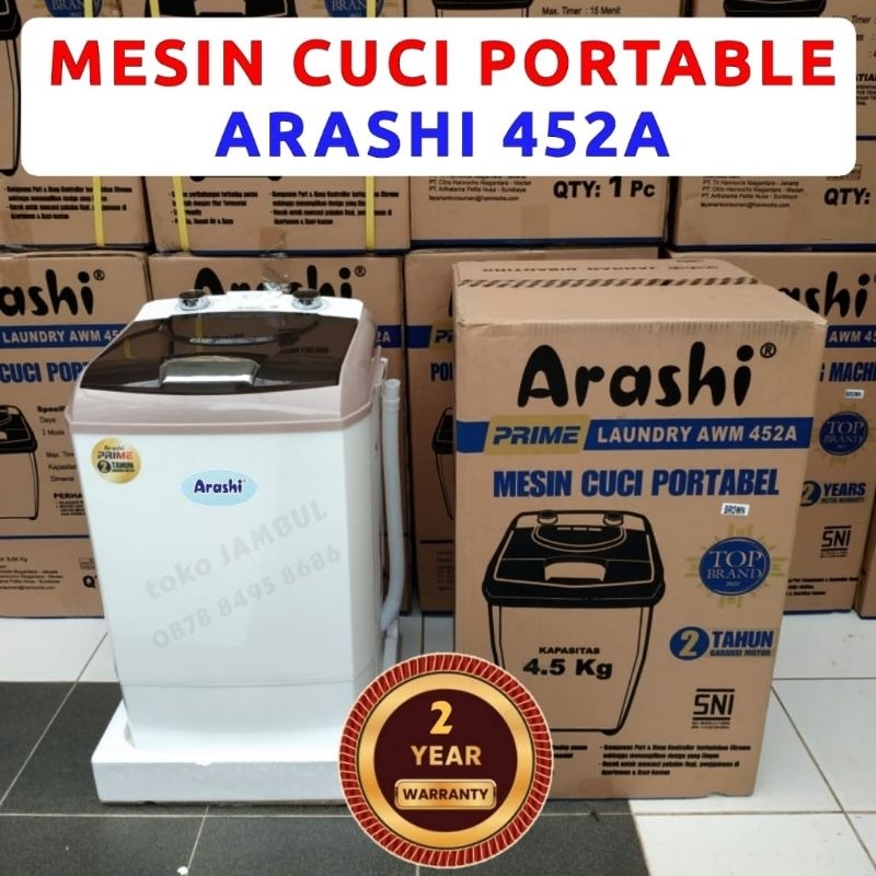 Mesin Cuci Mini Portable 4,5 kg ARASHI 452A Garansi 2 tahun