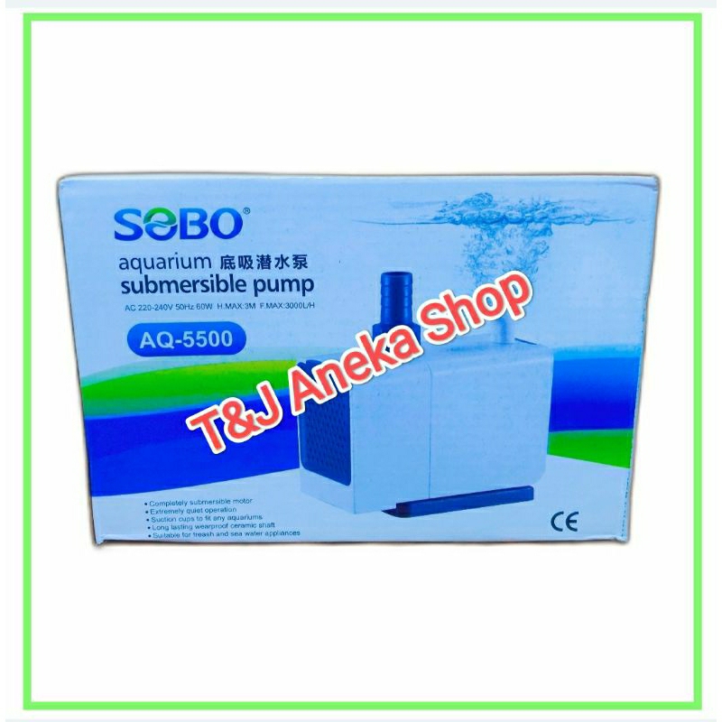 SOBO AQ-5500 - 105 - Power Head - Pompa Celup AQ 5500 - 60 watt - 3000 L/H