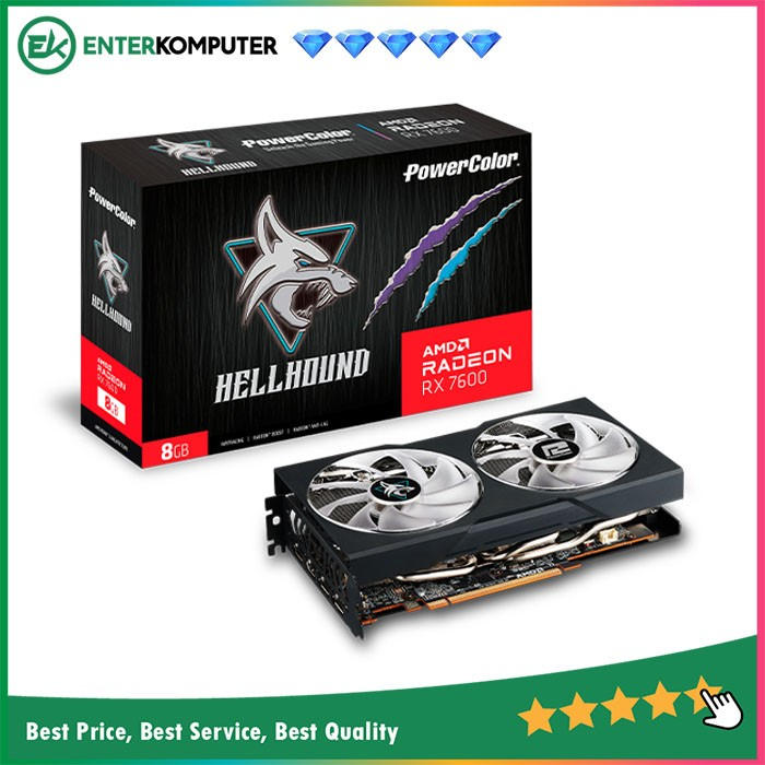 PowerColor Radeon RX 7600 8GB GDDR6 Hellhound