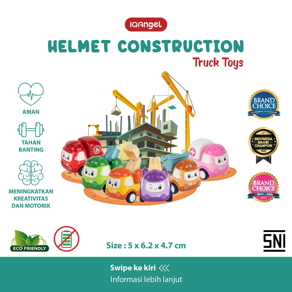 Mainan anak IQ Angel Helmet contruction truck IQ987-90