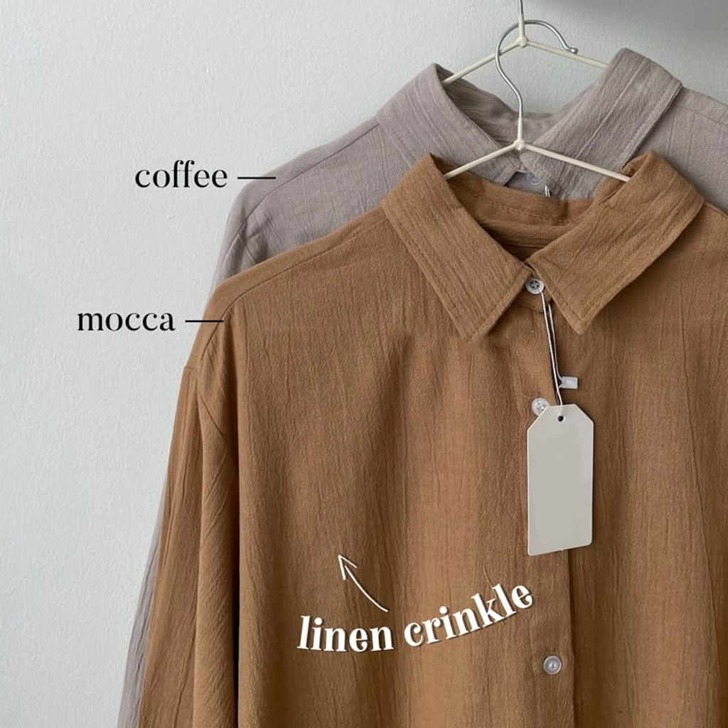 Atasan Wanita Kemeja Crinkle Airflow Anna Shirt Crincle Tanpa Saku KMJ07PA