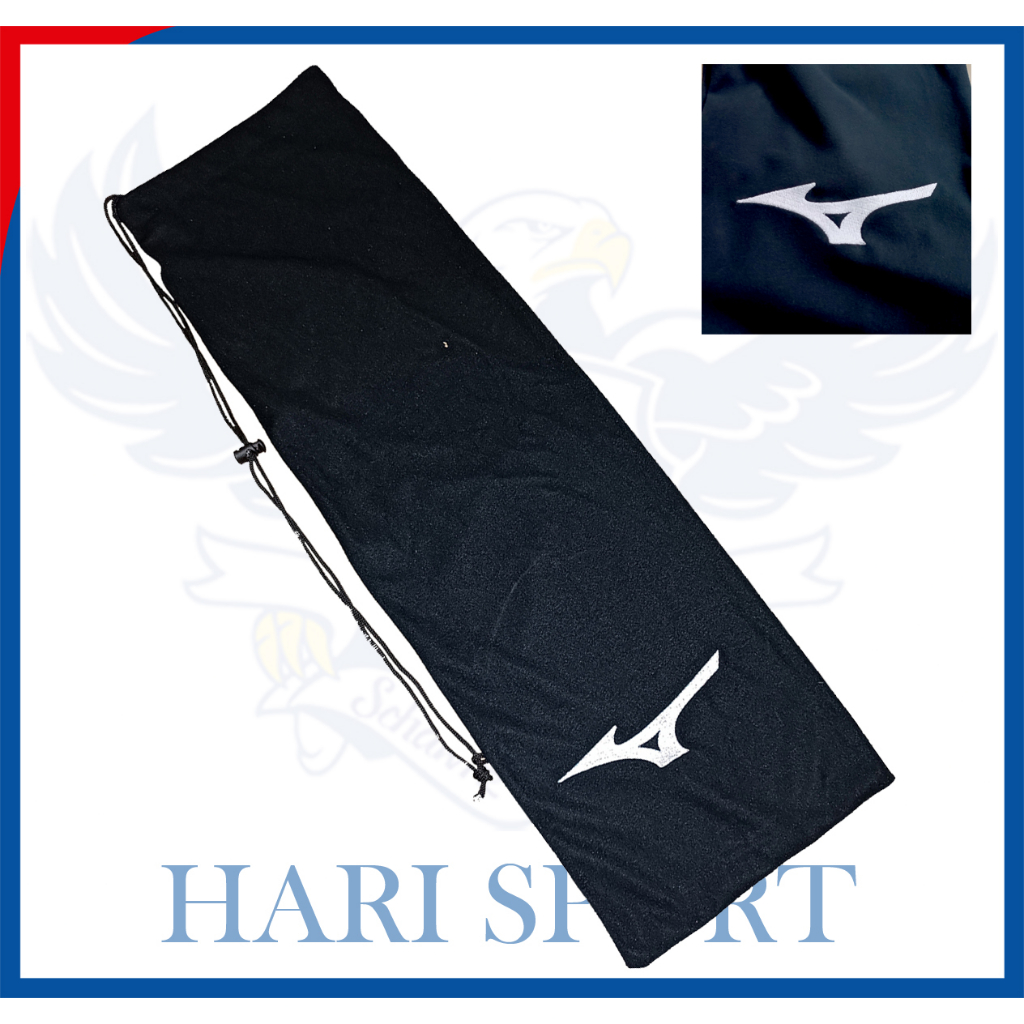 Tas Badminton Serut Selempang MIZUNO Bordir | Bag Protector Raket