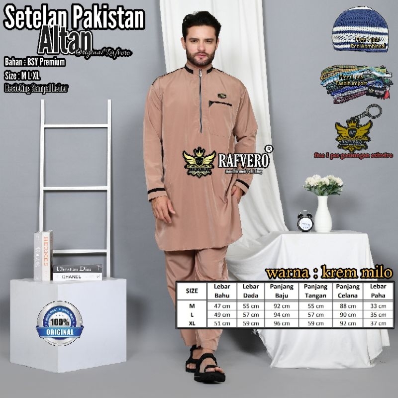 Setelan Pakistan Altan ORIGINAL RAFVERO - Baju Koko Pria