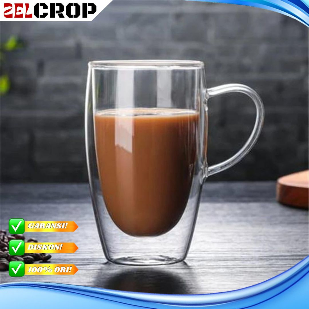 Gelas Cantik Kaca Cangkir Mug Tahan Panas Aesthetic Korean Cafe Unik Minum Kopi Susu Teh Cappucino E