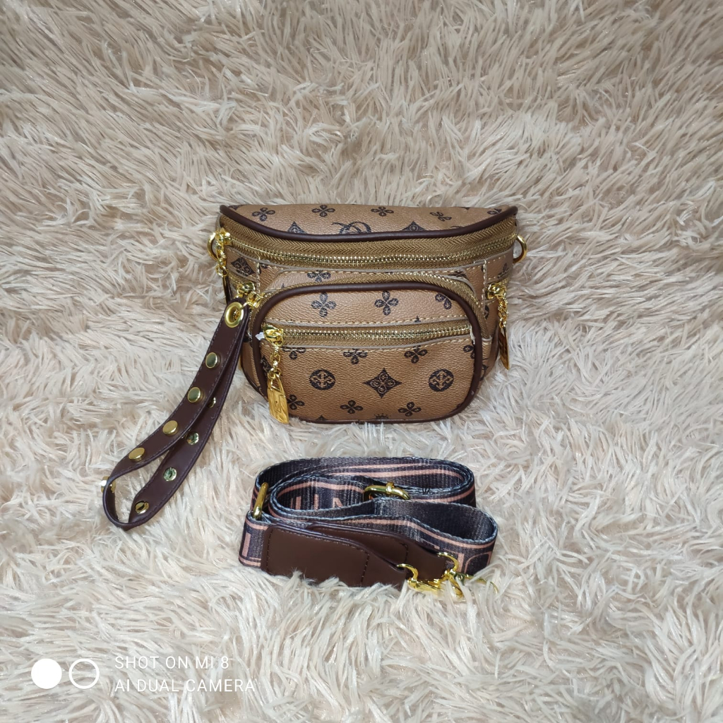 JK 3019 1KG MUAT 3PCS TAS SELEMPANG HANDBAG MOTIF ELEGAN E5180