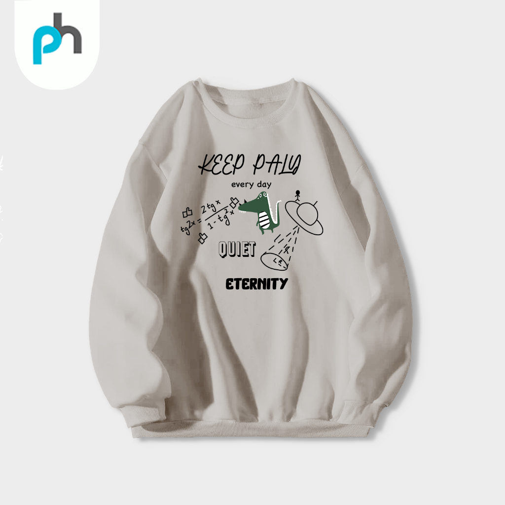 PABRIKHOODIE- BASIC SWEATER  ETERNITY DINO SIZE M-XXL (SABLON) {PRIA &amp; WANITA}
