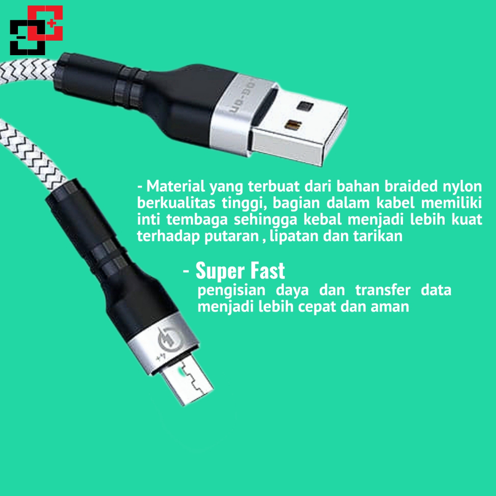 Log On - CB69c Type C Kabel Charger 3A Fast Charging / Quick Charger 4+ / Kabel Data - 1 Tahun Garansi