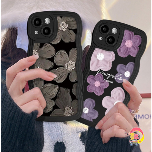 SS833 SOFTCASE SILIKON CASE CASING PURPLE FLOWER OIL PAINTING FOR OPPO A57 2022 A77S A58 A78 A71 A74