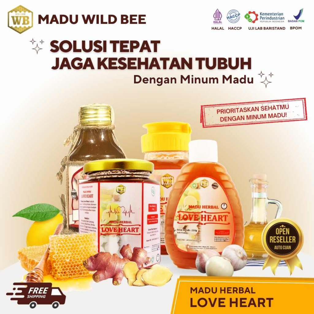 

Madu Love Heart / Madu Herbal-Garansi Murni- Wild Bee - Mini