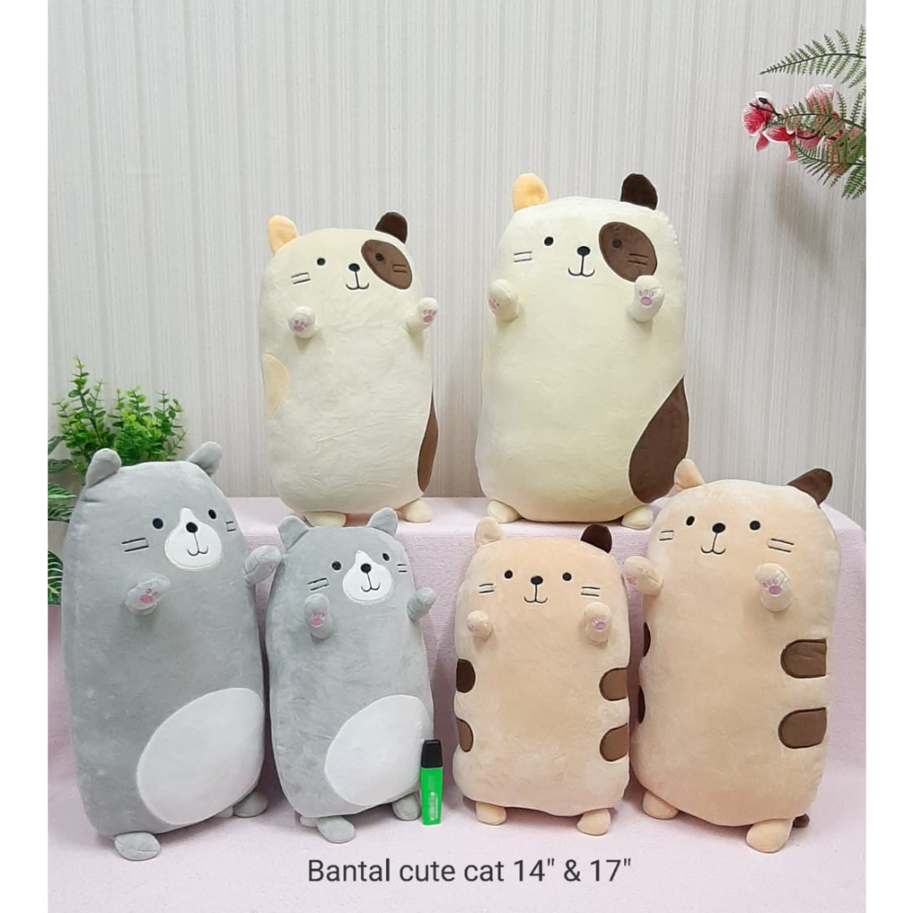 Bantal Cute Cat Size 17&quot;/45cm/bantal kucing/bantal animal timbul cat