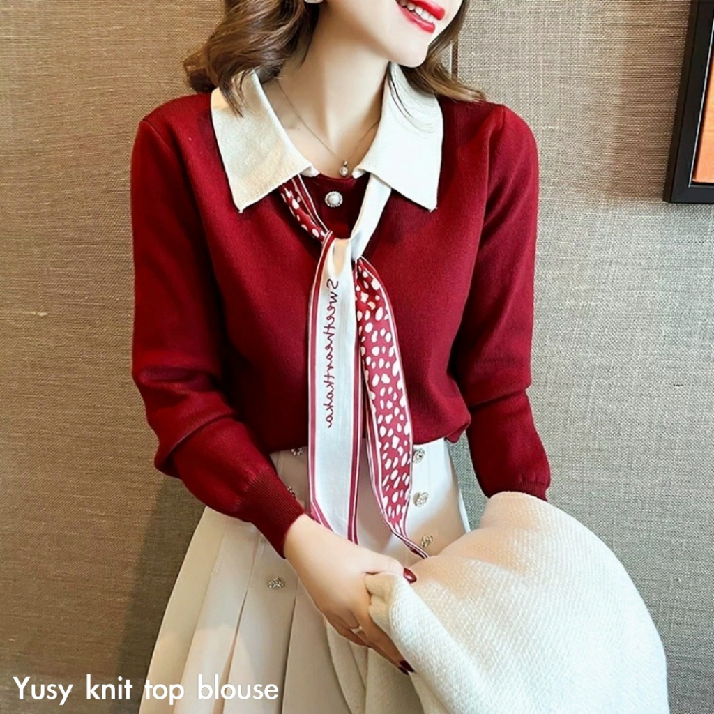 Yusy knit top blouse - Thejanclothes