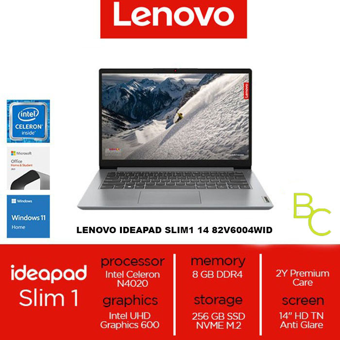 LENOVO IDEAPAD SLIM1 14 CELERON N4020 8GB 256 SSD W11+OHS