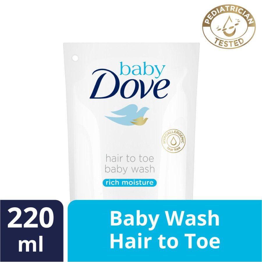 Dove Baby Hair to Toe Wash Rich Moisture Refill 220ml