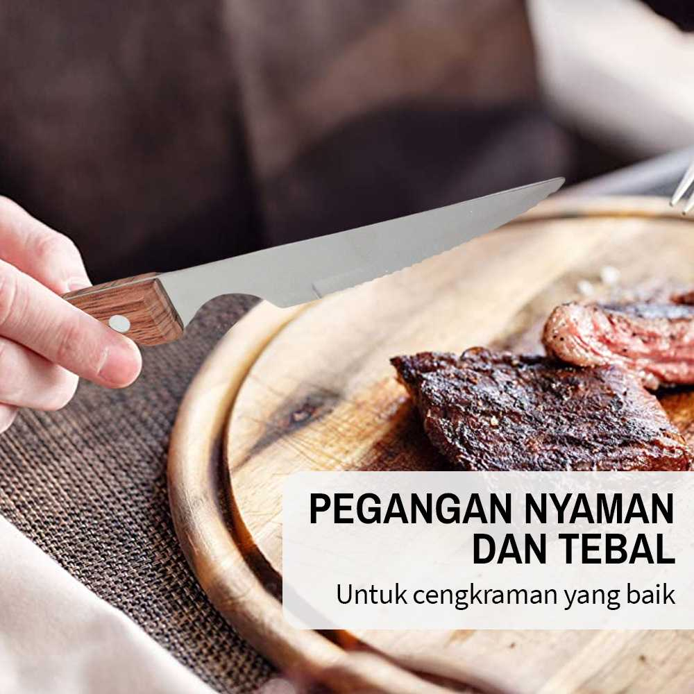 Pisau Makan Steak Knife Stainless Steel Comfortable Grip - Olympia