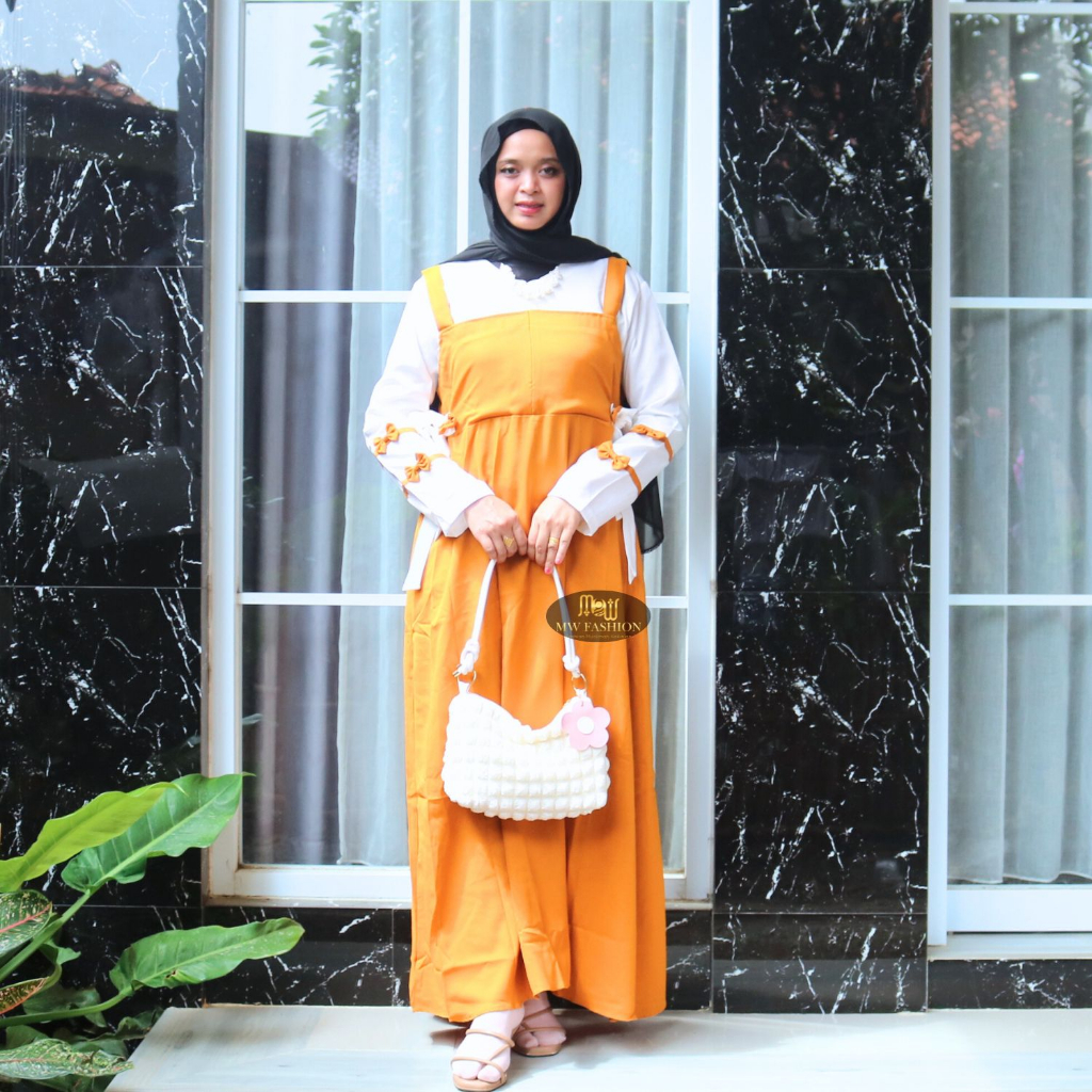 Gamis Overall / Gamis Syari / Gamis Polos / Gamis Overall Support Busui (OVERALL RICIS)