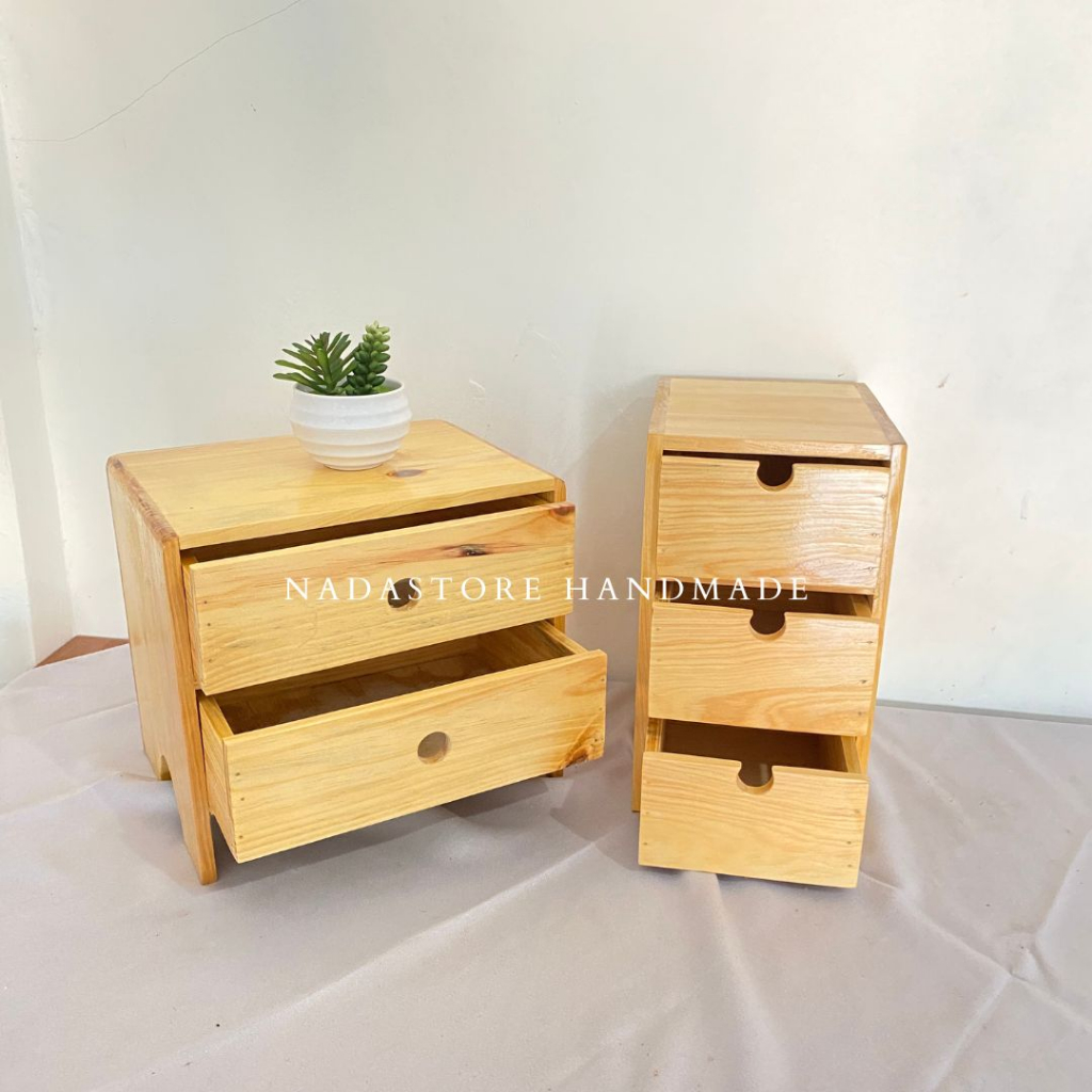 NADASTORE - LACI KAYU RAK SUSUN / MINI STORAGE DESK ORGANIZER / LACI PENYIMPANAN KAYU