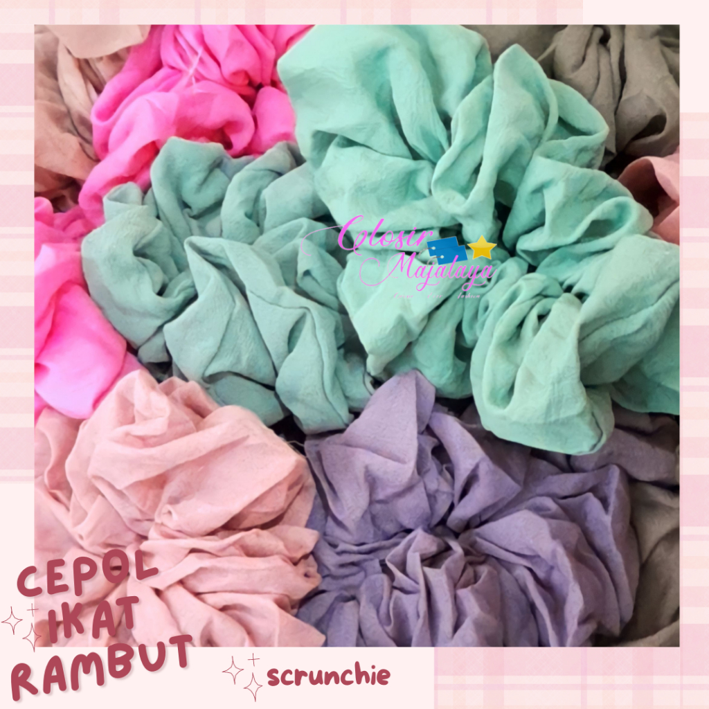 Grosir Cepol Hijab polos / ikat rambut scrunchie Polos