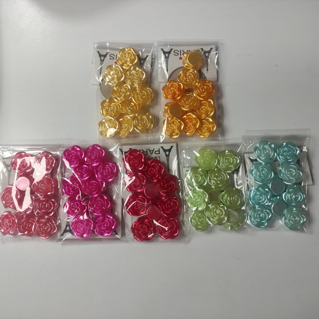Monte Bentuk Mawar Isi 10 Pernak Pernik Resin Gelang Rose Beads Kesenian Warna Toploader Bead Dekora