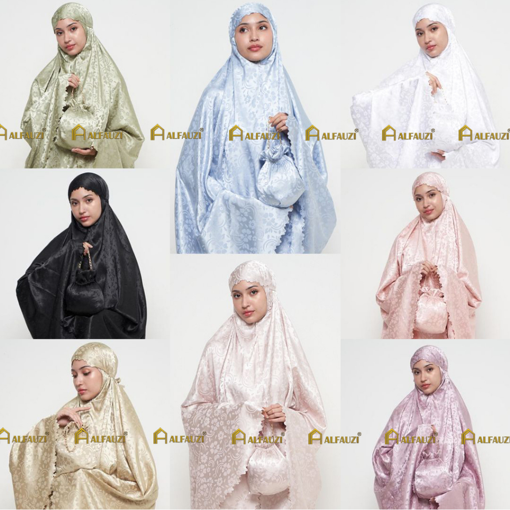 ALFAUZI - Mukena Arman Jacquard Motif Laser cut I Mukena Jacquard / Mukena Dewasa / Mukena 2In1 / Mu