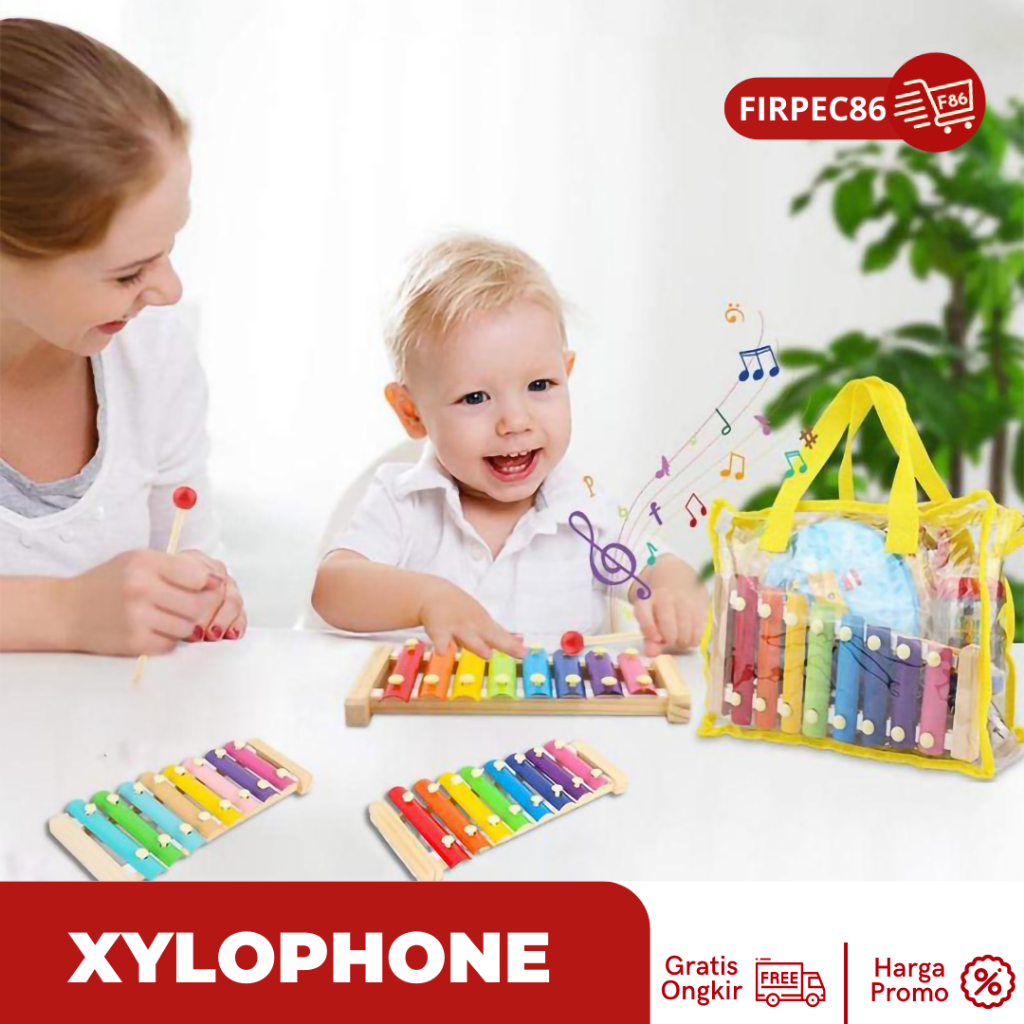 Mainan Edukasi Xylophone Alat Musik Ketukan Kayu / Mainan Kolintang / Xylophone Kayu Mainan Edukasi Anak