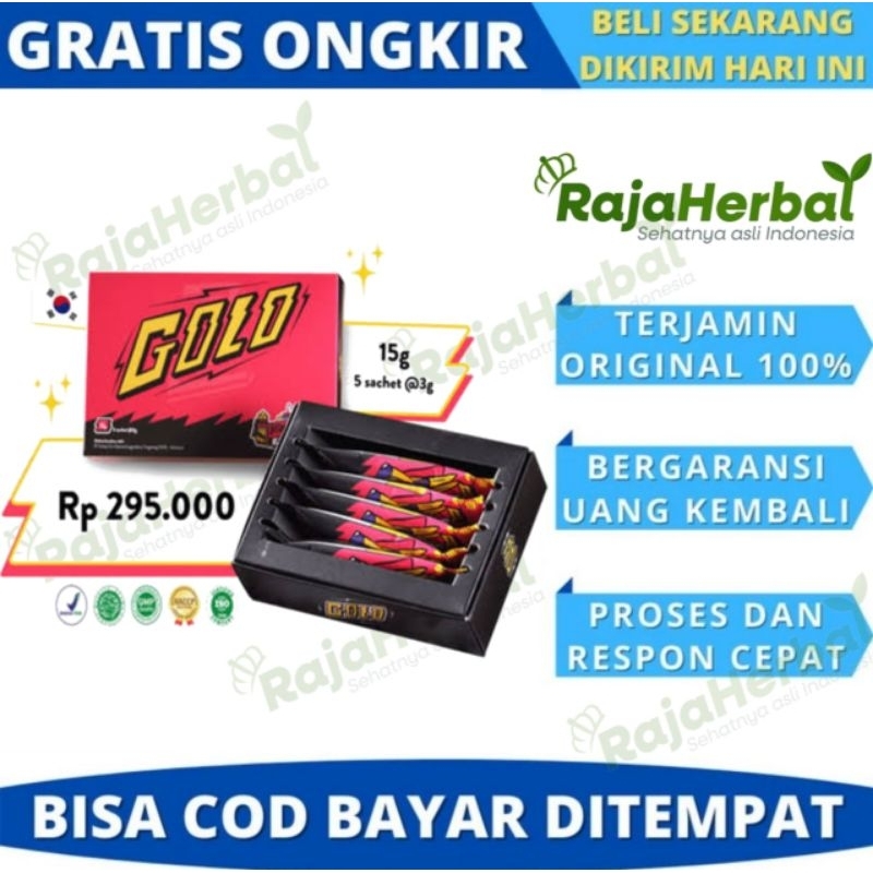 GOLO Ginseng Gingseng Ori Botanical Drink Banana 1 Box Isi 5 Sachet Mister Gold Original