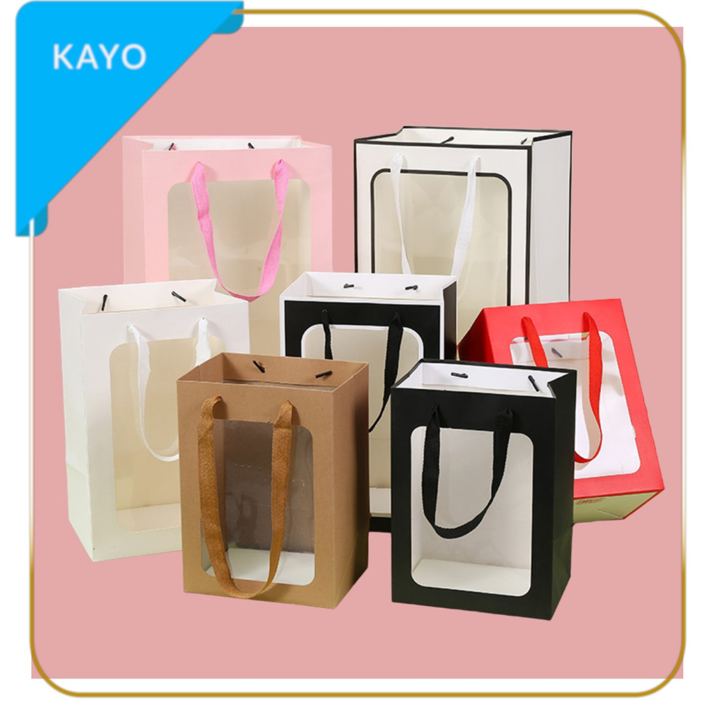 

paper bag XL bunga kantong hadiah buket hadiah wisuda tas karton model mika