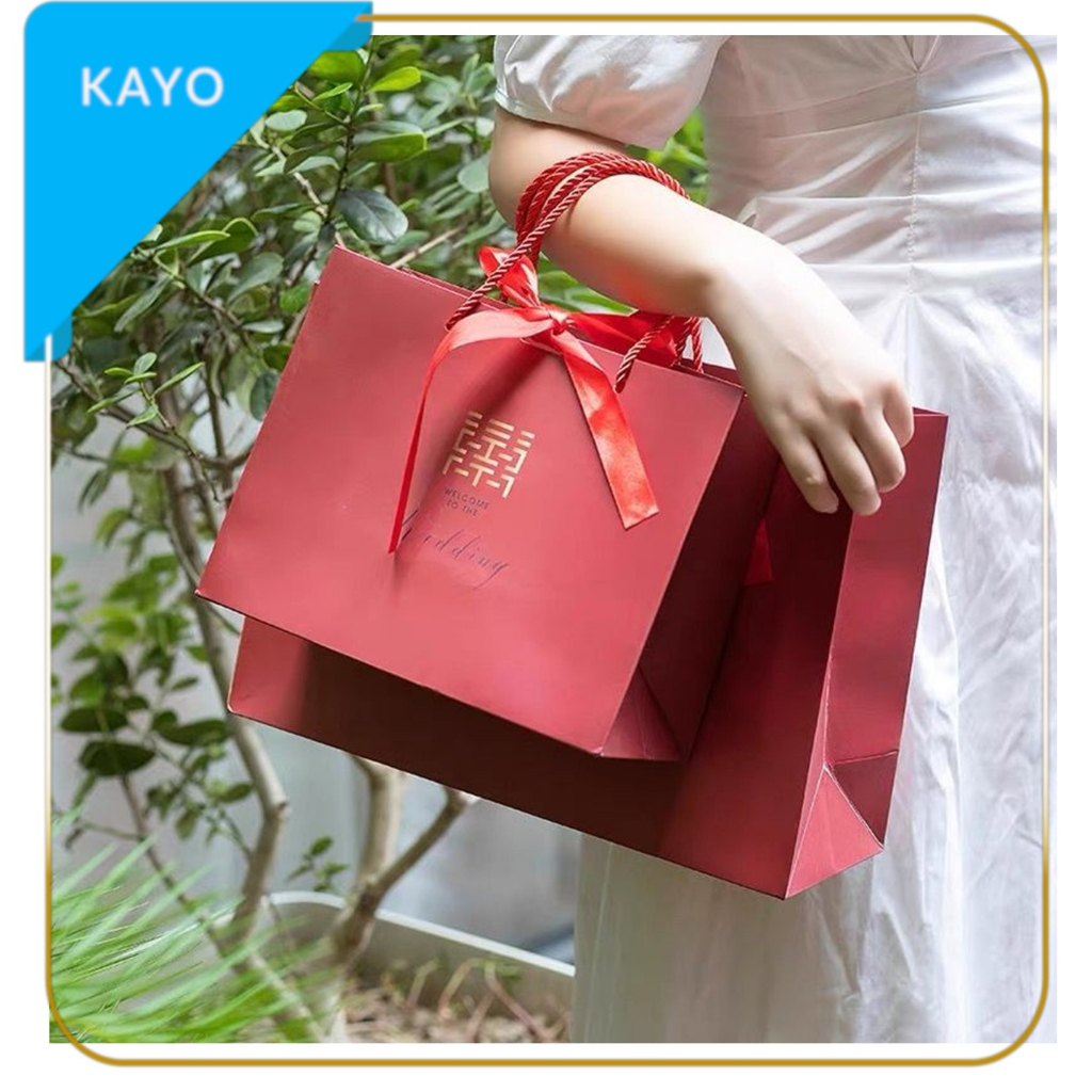 

goodie bag Souvenir Wedding Sangjit Shuang Xi Paperbag Souvenir Teapai