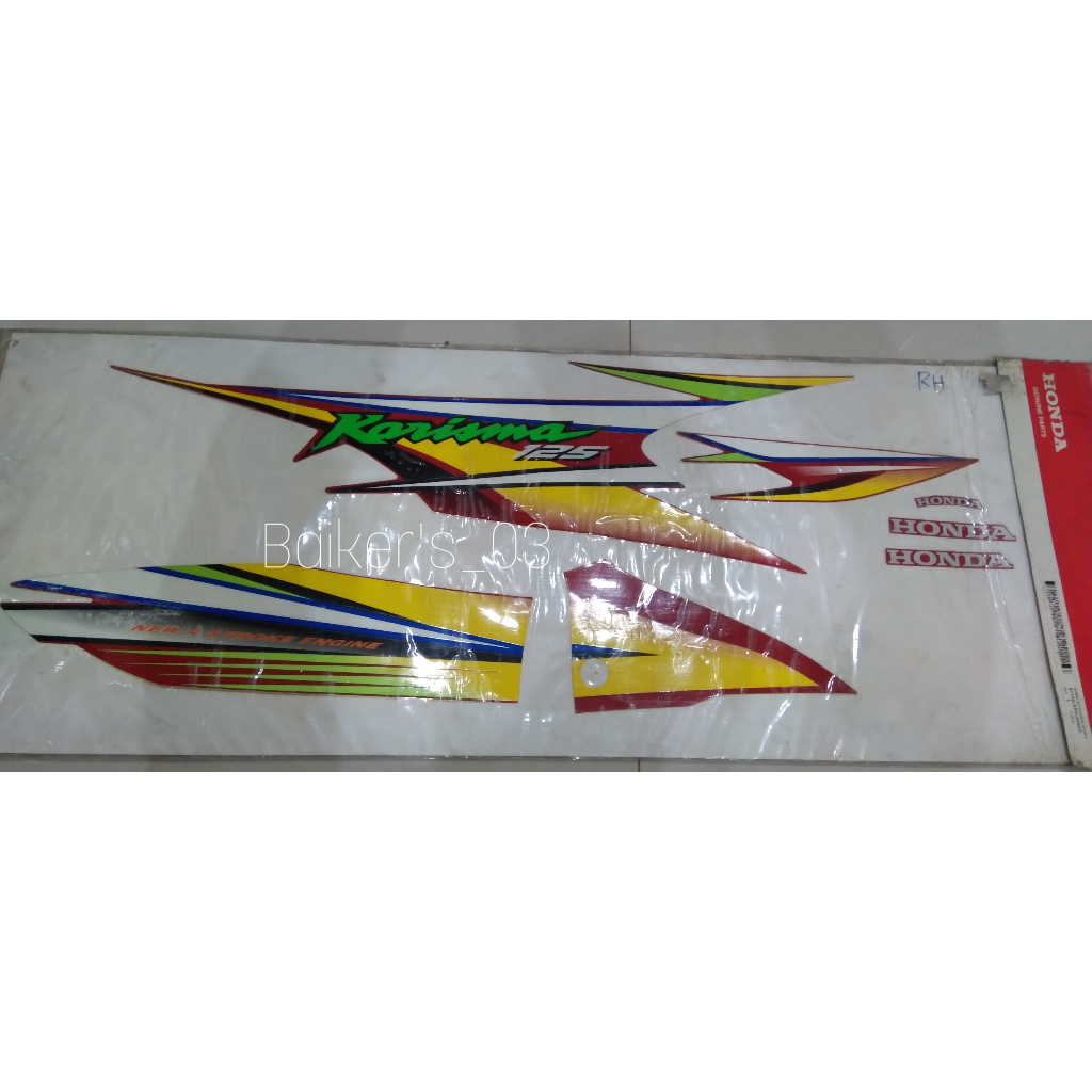 Stripe Sticker Stiker Striping List Body Set Honda Karisma Kharisma 125 Drum Tromol 4 Red Merah Orig