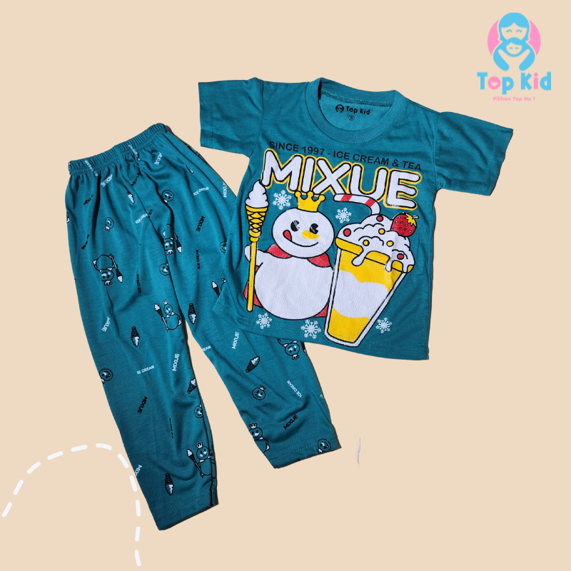 Top Kid Setelan Kaos Anak Mixue Celana Panjang 025