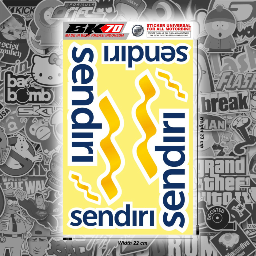 Stiker logo printing satu set variasi motor matic sendiri keren