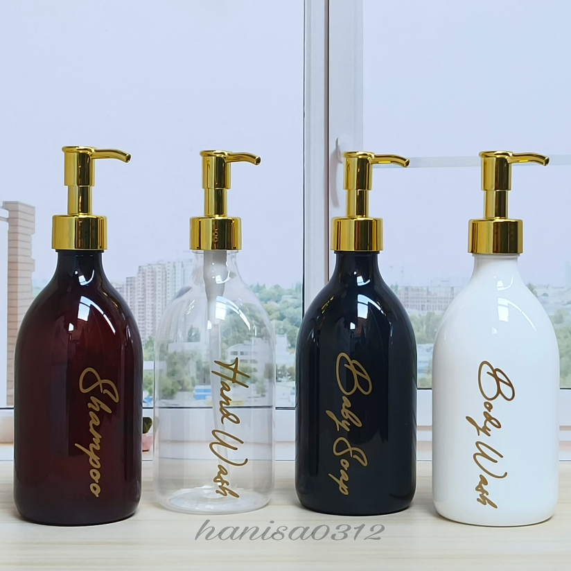 Botol Pump 300ml Scarlett / Botol Sabun Cair Pump 300ml Aesthetic Pump Luxury Gold