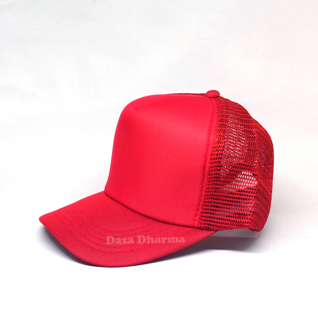 Topi Jaring Polos Merah