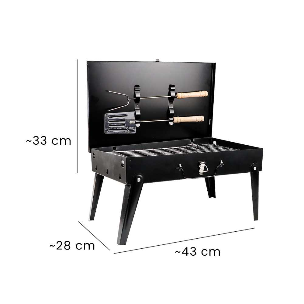 Alat Panggang Arang BBQ Outdoor Grill Stove Foldable Panggangan Daging Barbeque Desain Lipat Portable Berkualitas