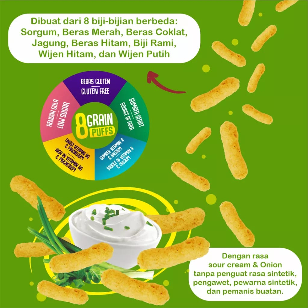 NOLA 8 NOLA 9 GRAIN PUFFS GLUTEN FREE MULTIGRAIN ALAMI | SNACK SEHAT BAYI CEMILAN ANAK CAMILAN DIET MAKANAN NON MSG