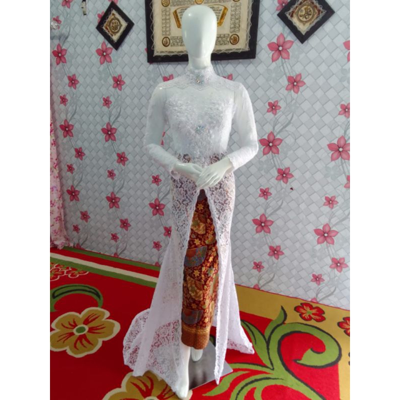 kebaya akad pengantin.putih.